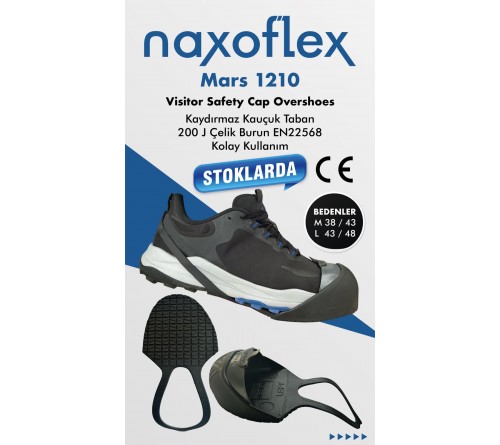Naxoflex Mars 1210 Visitor Safety Cap Overshoes Kaydırmaz Kauçuk Taban 200 J Çelik Burun EN22568